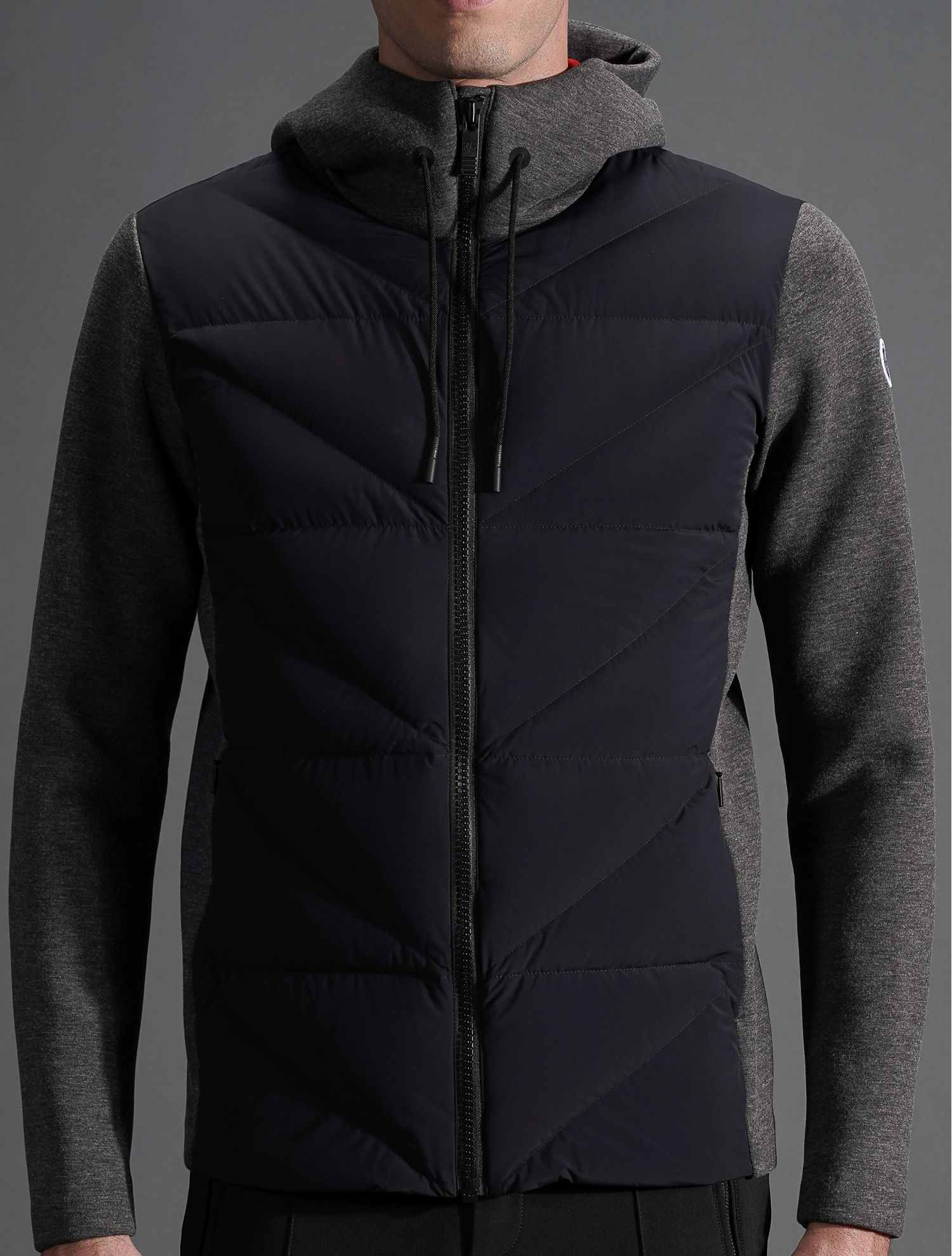 Robson jacket : Zipped hooded jacket with fleece sleeves for men